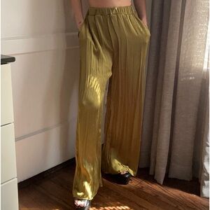 Zara silky satin pleated please pants